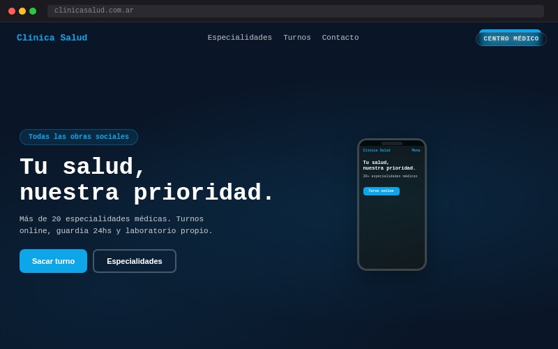 Diseño web para Clínica Salud Odontológica en San Isidro, GBA — ejemplo de página web profesional para consultorios y odontólogos