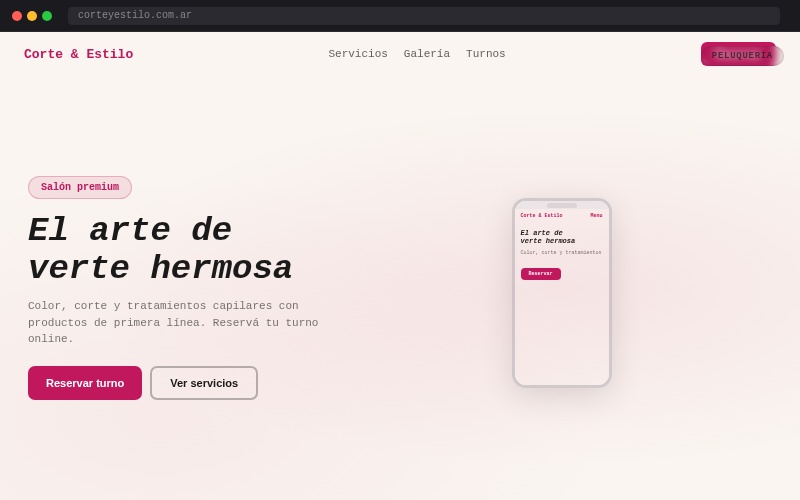 Diseño web para peluquería Corte & Estilo en Palermo, CABA — ejemplo de página web profesional para peluquerías
