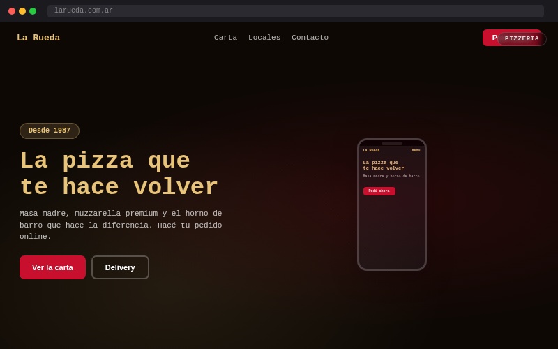 Diseño web para pizzería La Rueda en Villa del Parque, CABA — ejemplo de página web profesional para gastronomía